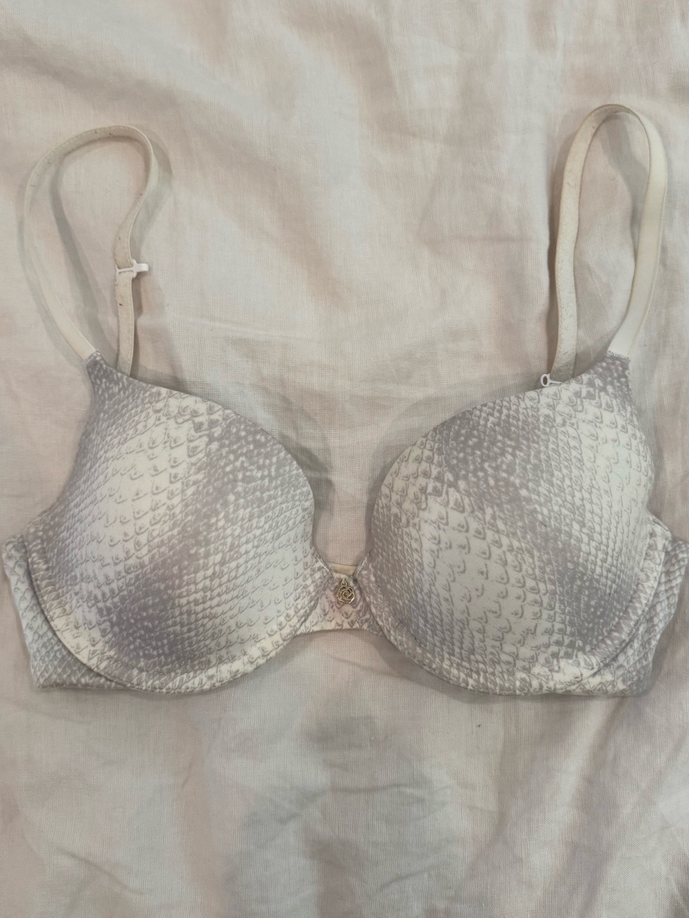 Betsey Johnson Light Gray Snakeskin Bra
